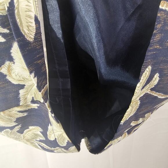 Pineapple Moon Hawaiian Blue Small Silk Dress Tank Sleeveless Palm Tree Beach - Picture 8 of 8